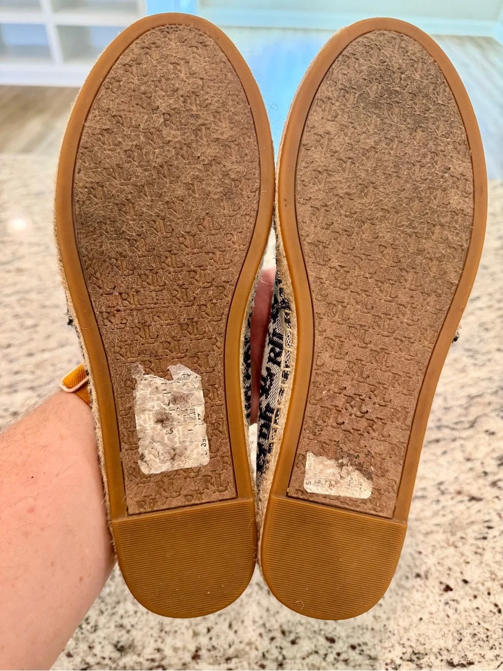 Ralph Lauren Womens Blue Logo Slip On Espadrilles Comfort Shoes Size 9.5